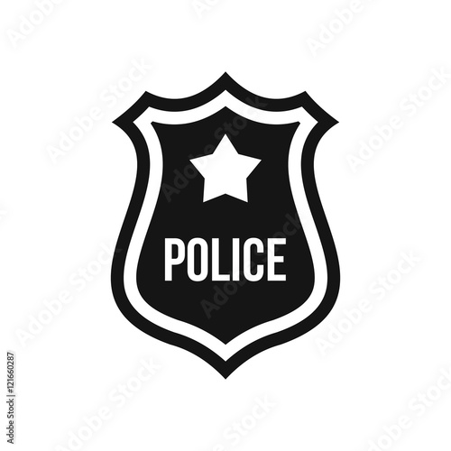 Police badge icon in simple style on a white background vector illustration
