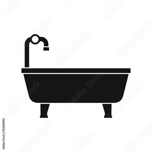 Bathtub icon in simple style on a white background vector illustration