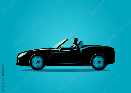Successful businessman driving a convertible car