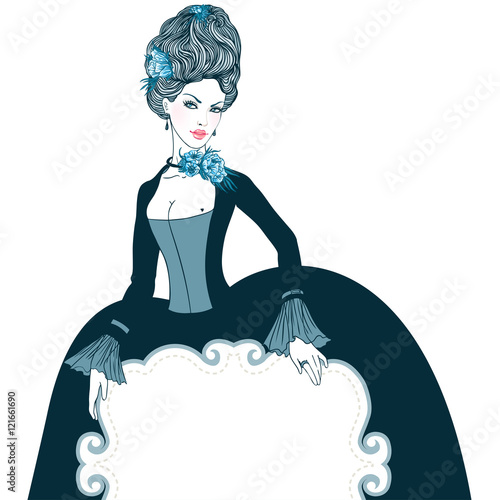 Beautiful young lady (Baroque, Marie Antoinette style)