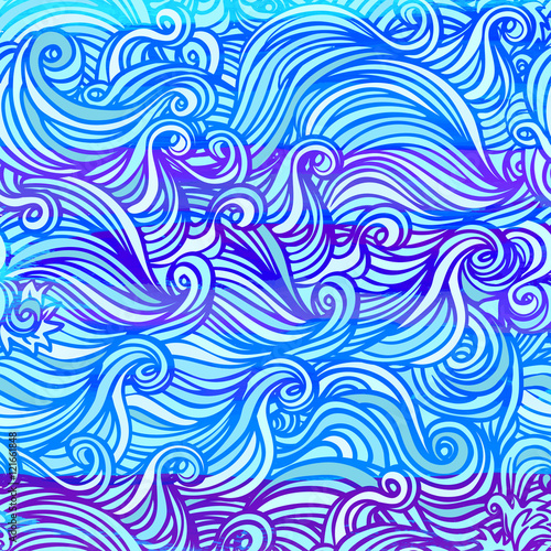 Vector color abstract hand-drawn pattern