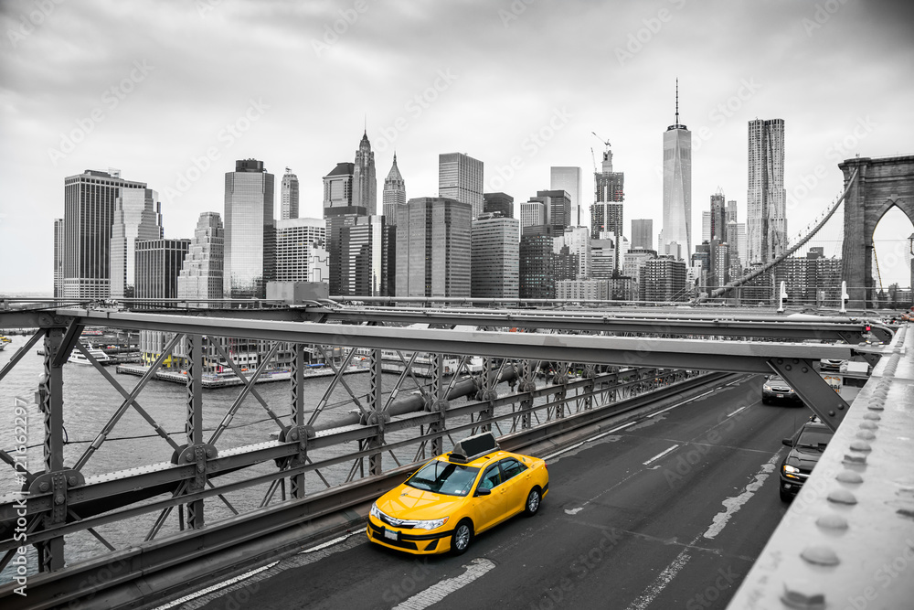 Fototapeta Taxi skrzyżowanie mostu brooklińskiego