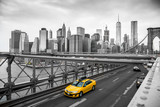taxi crossing brooklyn bridge 
