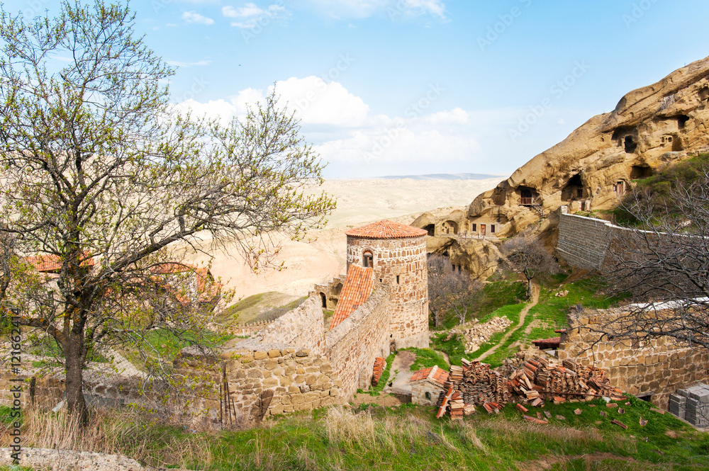 Antique historical David Gareji monastery built on cliff Antique historical David Gareji monastery built on cliff
