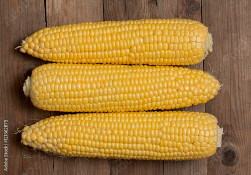 corn on the wooden background