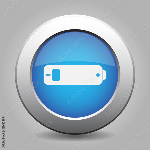 Free Download blue metal button with battery low - GFXLoad
