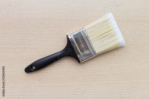 paint brush with wooden background