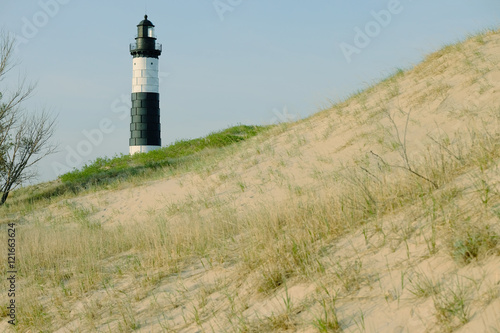 Big Sable Point Lighthouse in dunes  built in 1867