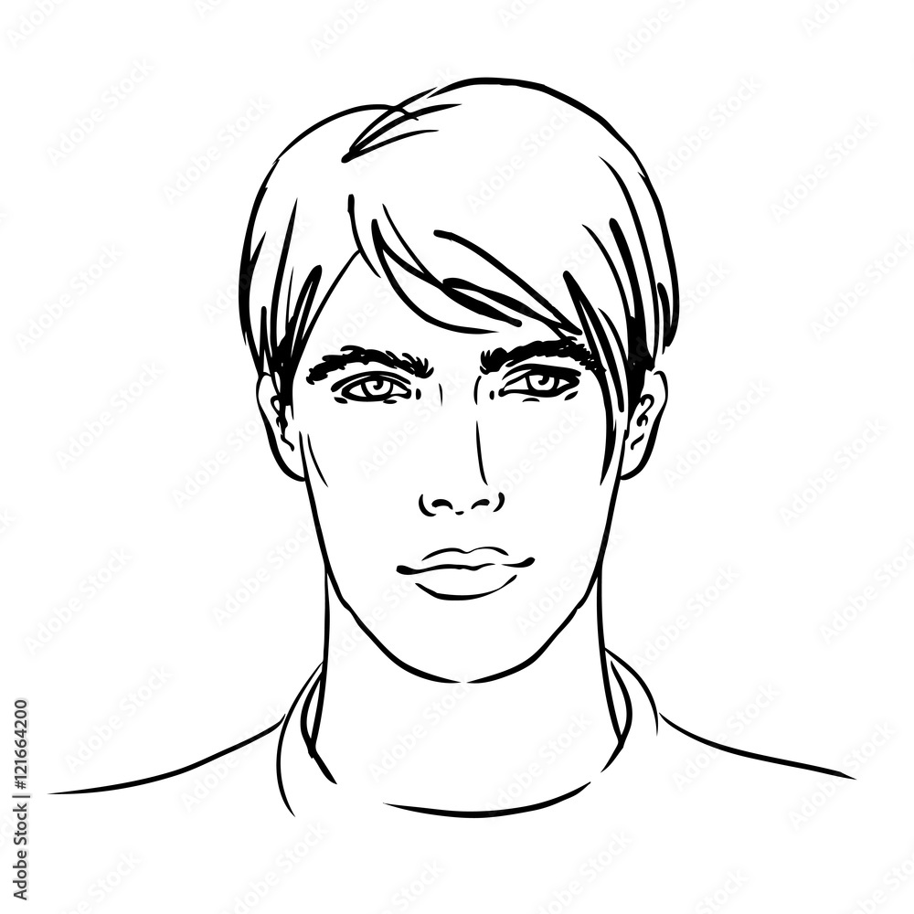 Hand-drawn fashion male model. Sketch style illustration. Stock 벡터 ...