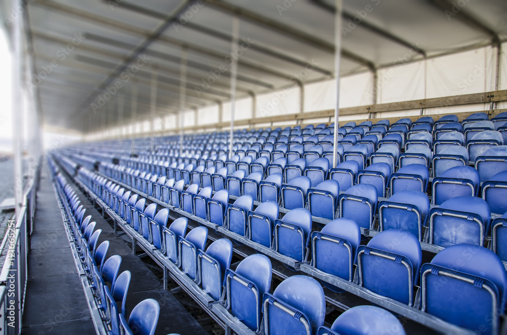 Fototapeta premium Rows of seats on the rostrum.