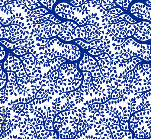 Autumn apple tree seamless pattern