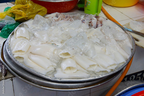 Calamari squid for sale photo