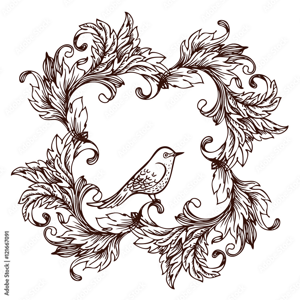 Fototapeta premium Crest with vintage style design elements, use for logo, frame