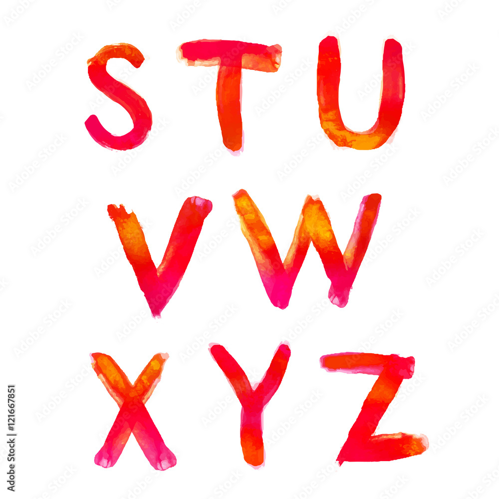 Handwritten watercolor alphabet Handwritten watercolor alphabet