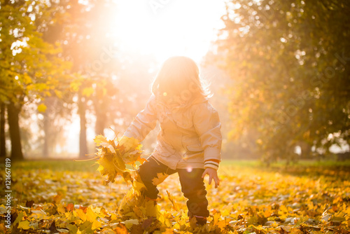 Autumn season - playing child