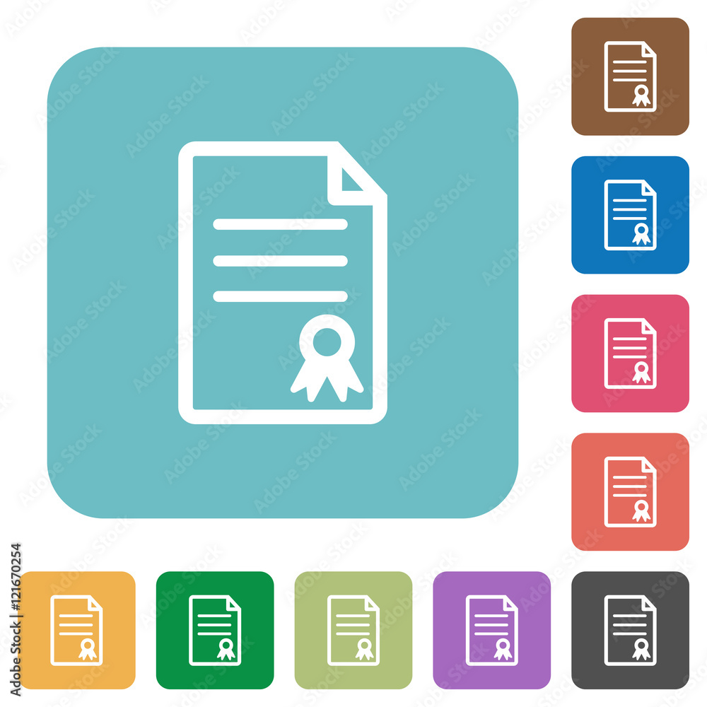 Flat certificate document icons Flat certificate document icons