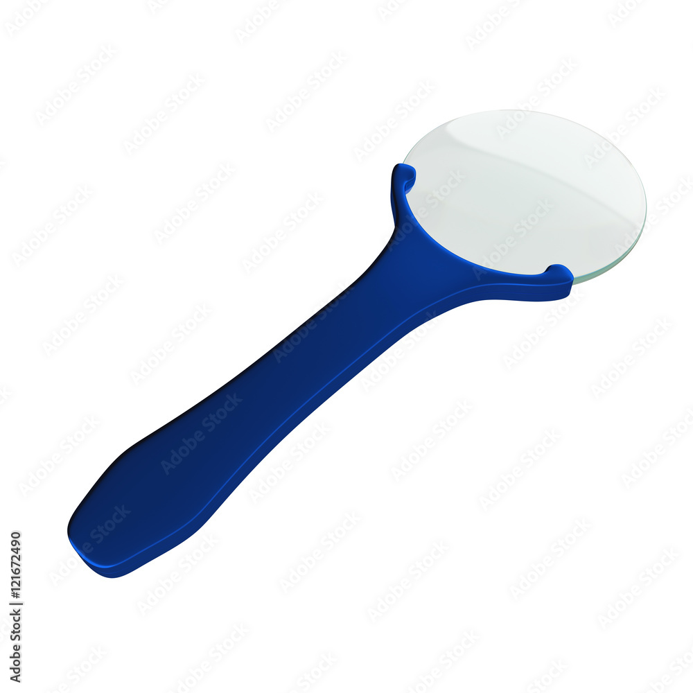 Magnifying glass isolated on a white background, 3D rendering Magnifying glass isolated on a white background, 3D rendering