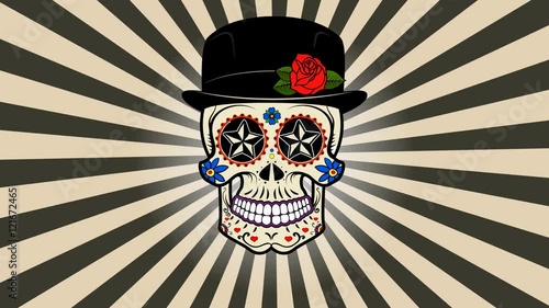 Day of the dead. Sugar skull animation.