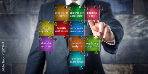 Valokuva IT Manager Touching Security Audit In A Puzzle