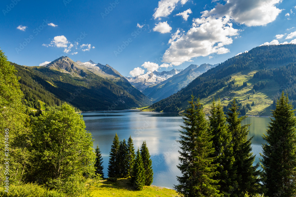 Fototapeta premium Durlassboden reservoir in the Zillertal Alps, Austria