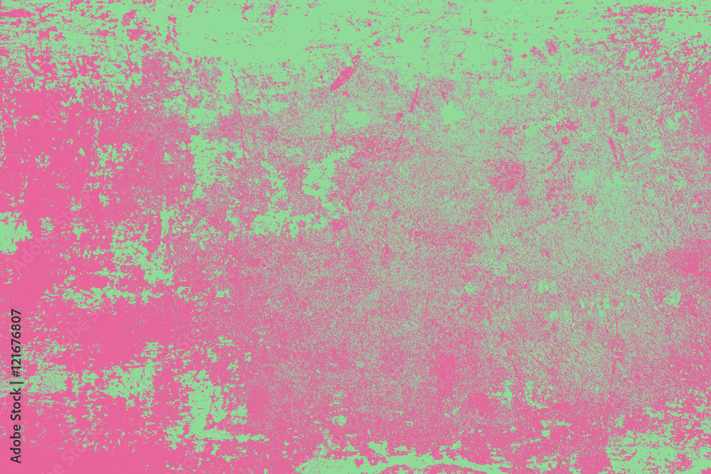 Green and pink color on grunge cement texture background