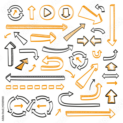 Arrows doodle set.