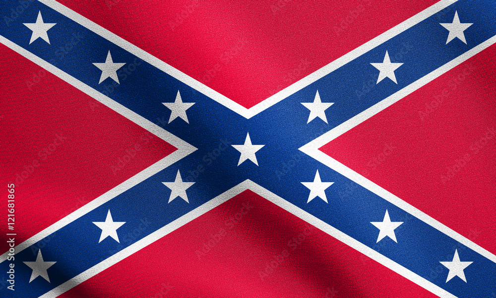 Confederate rebel flag waving with fabric texture Confederate rebel flag waving with fabric texture
