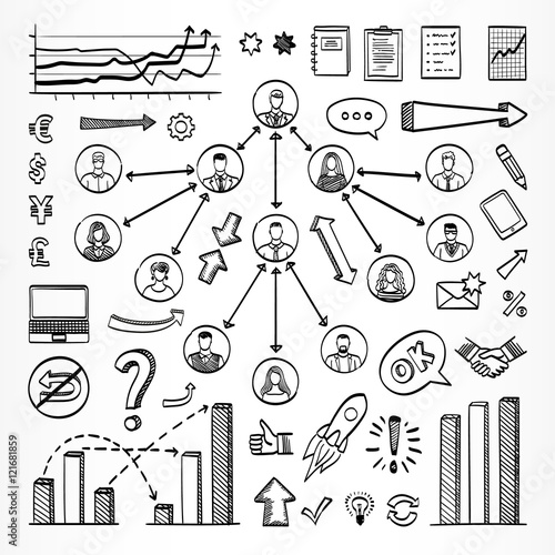 Sketch doodle set of icons