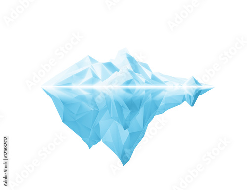 beautiful polygonal iceberg on white background