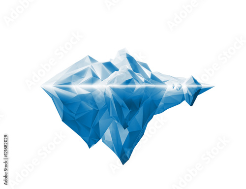 beautiful polygonal iceberg on white background