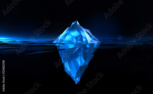 beautiful polygonal iceberg on black background