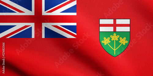 Flag of Ontario waving with fabric texture