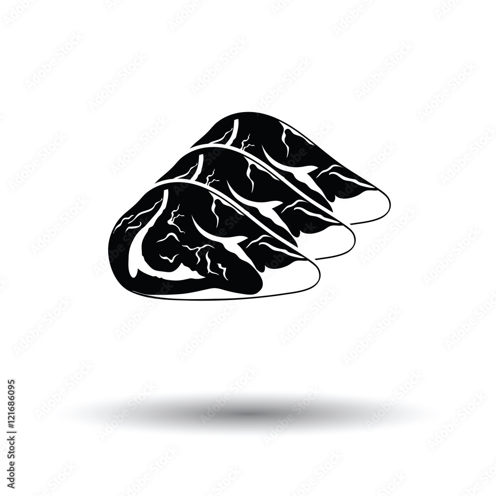 Raw meat steak icon Raw meat steak icon