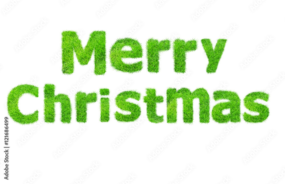 Merry Christmas brush calligraphy lettering on white background. Greeting card design. Calligraphy postcard or poster graphic design element. Hand written postcard.