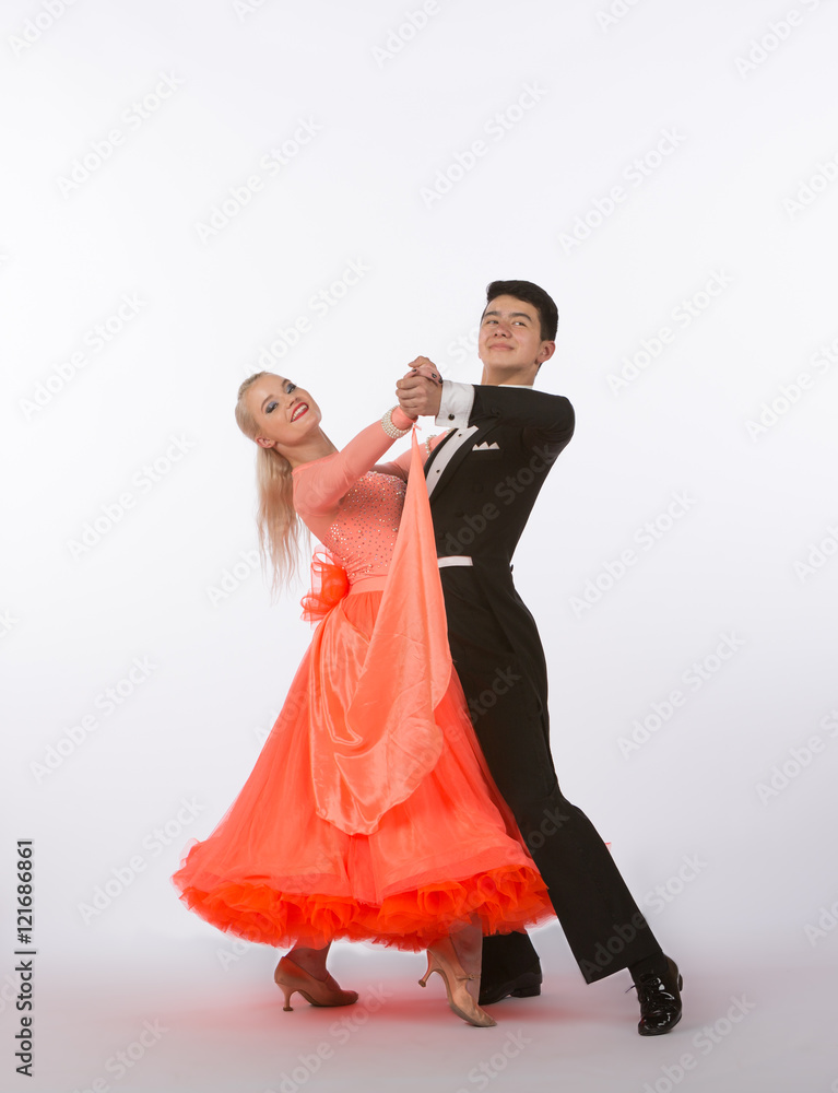 Ballroom Dancers with Orange Gown - Skill