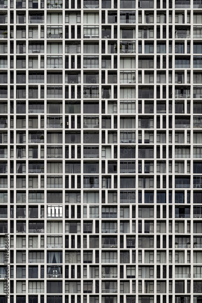 High-rise building window facade, Bangkok, Thailand High-rise building window facade, Bangkok, Thailand