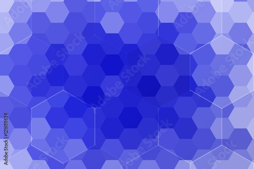 fantasy hexagons on a blue color background. vector.