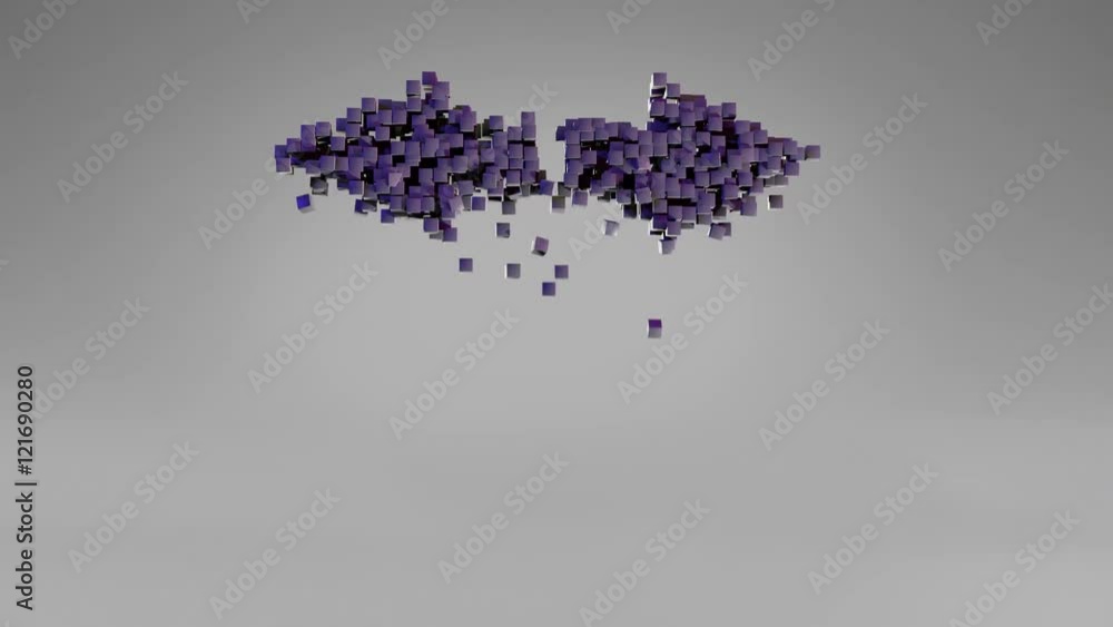 Cubes form arrows symbols. Simple 3D motion graphic. Alpha matte channel. Cubes form arrows symbols. Simple 3D motion graphic. Alpha matte channel.