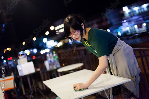 Fotografie Young part time waitress