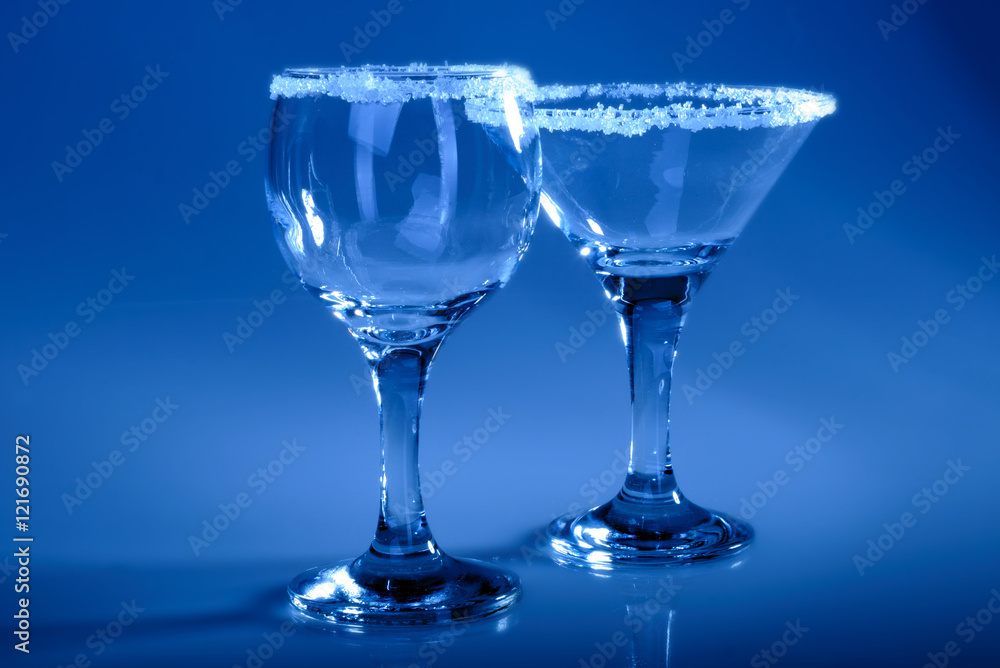 Wine glass close-up, decoration on the edge of a white crumb Wine glass close-up, decoration on the edge of a white crumb