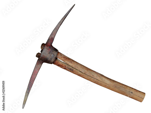 pickaxe for ore extraction on a white background photo