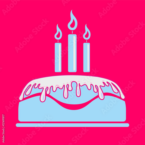 tort urodzinowy, Birthday card with cake