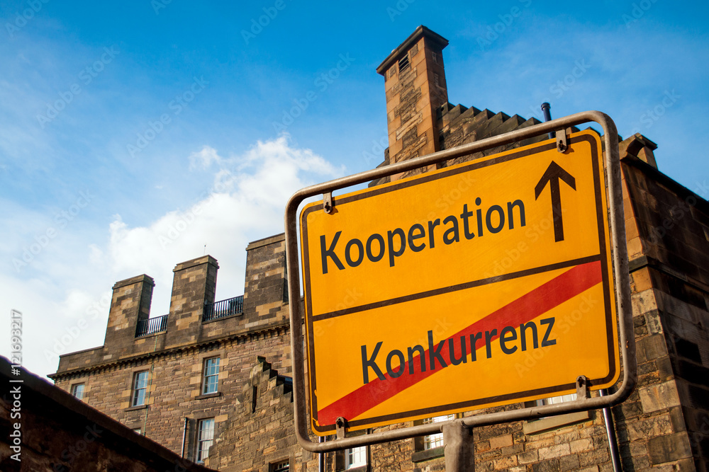 Obraz premium Schild 114 - Kooperation