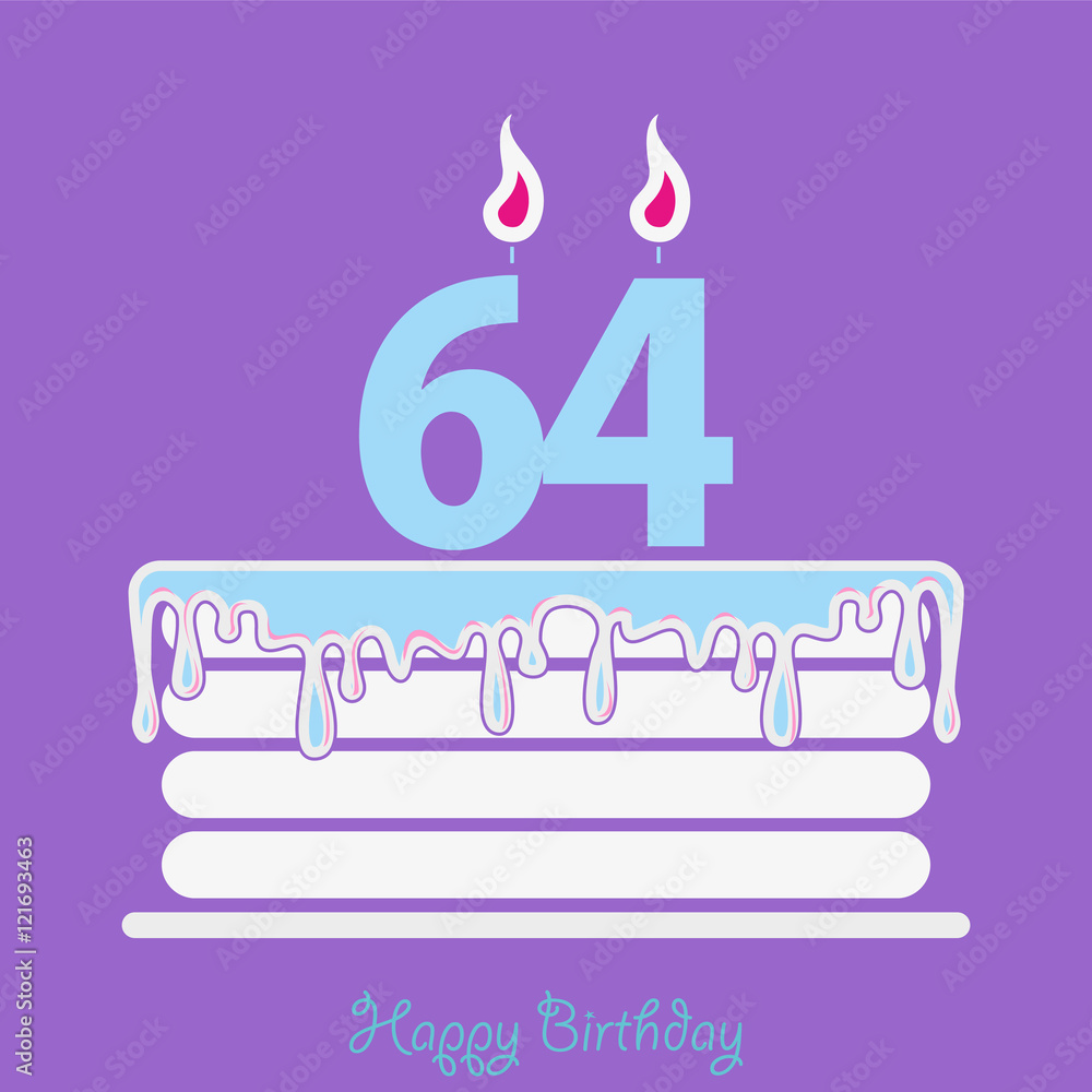 Fototapeta premium Birthday card with cake