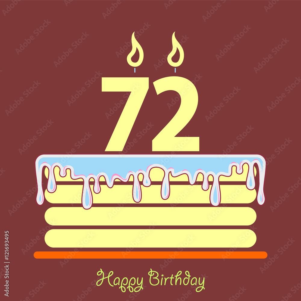 Fototapeta premium Birthday card with cake