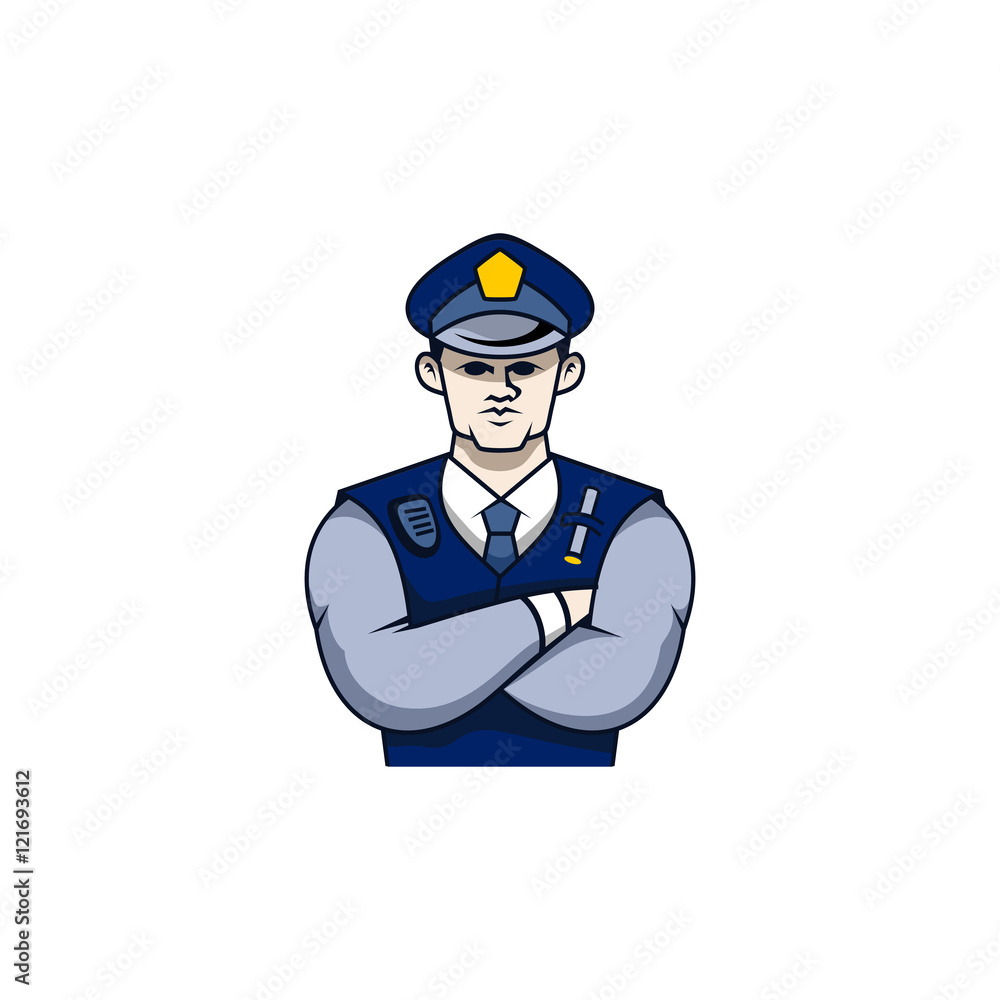 Security Police Character Illustration Logo Vector Image Security Police Character Illustration Logo Vector Image