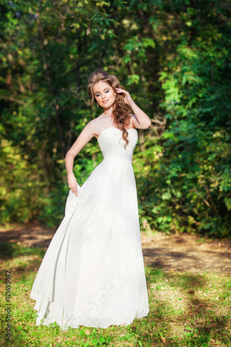 Beautiful woman in a wedding dress