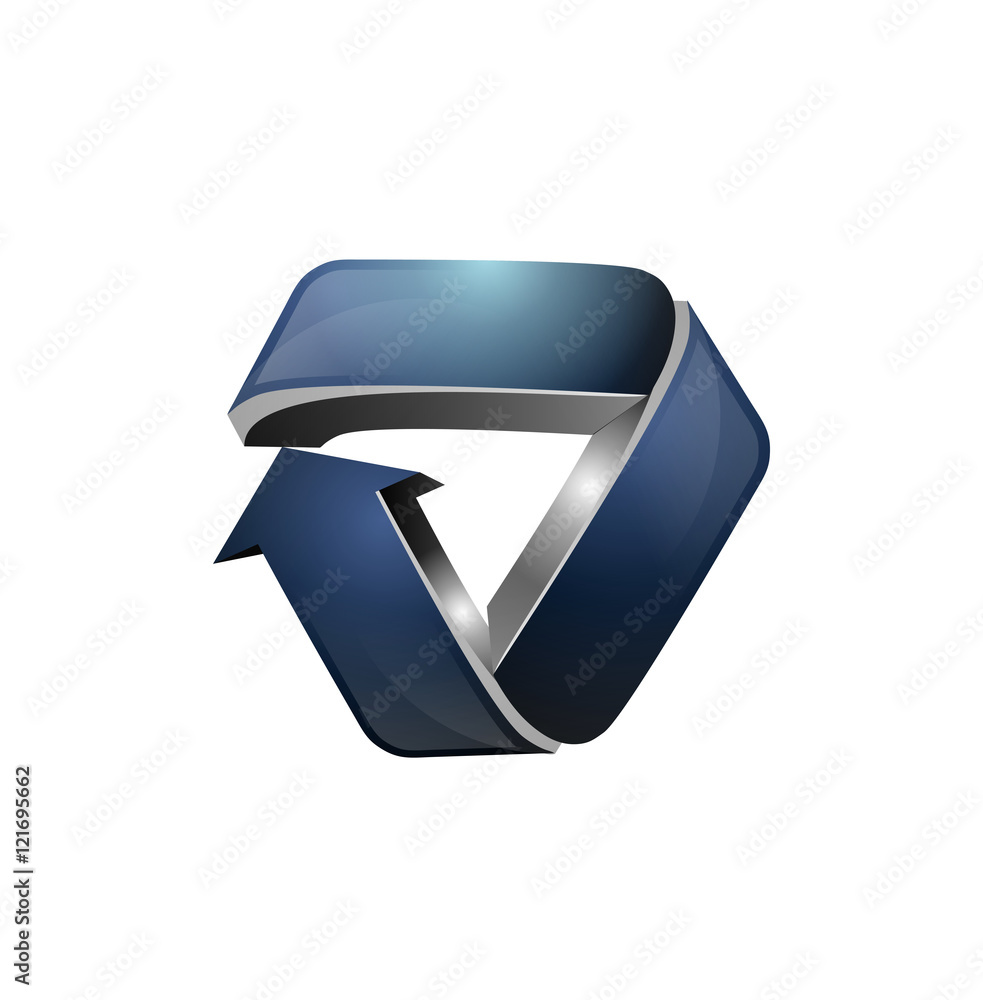 Trifecta Recycle 3D Logo Vector Image Icon Stock Vector | Adobe Stock