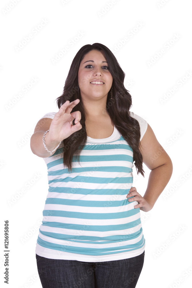 Cute Hispanic Girl Giving the OK sign Cute Hispanic Girl Giving the OK sign