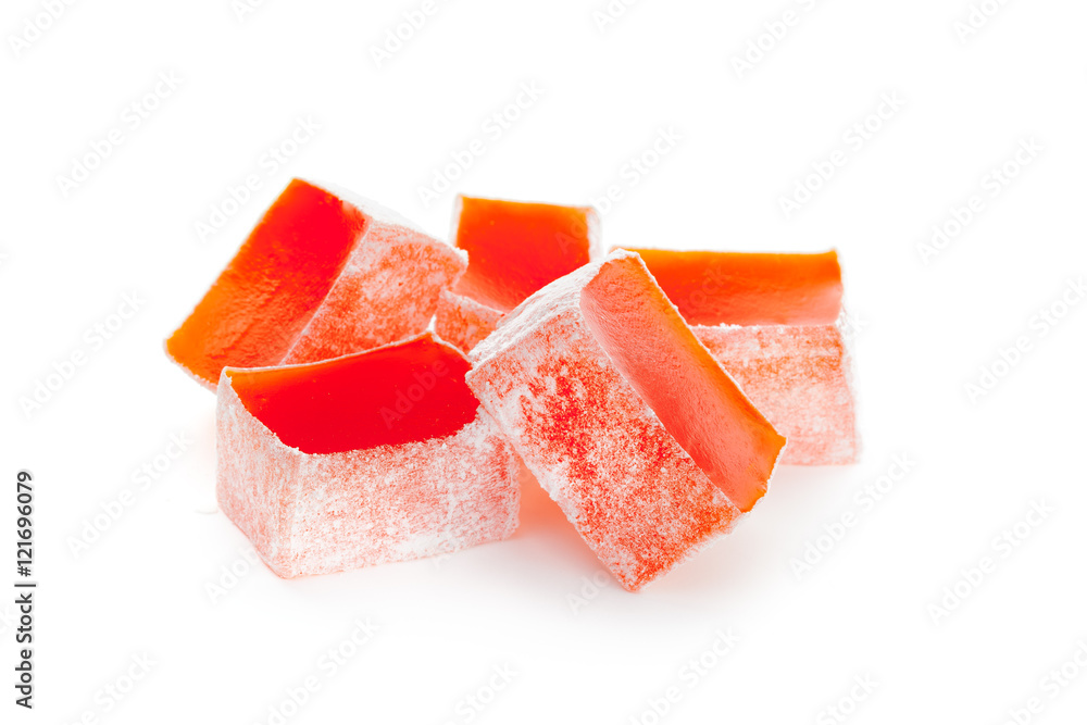 Tasty oriental sweets isolated on white Tasty oriental sweets isolated on white